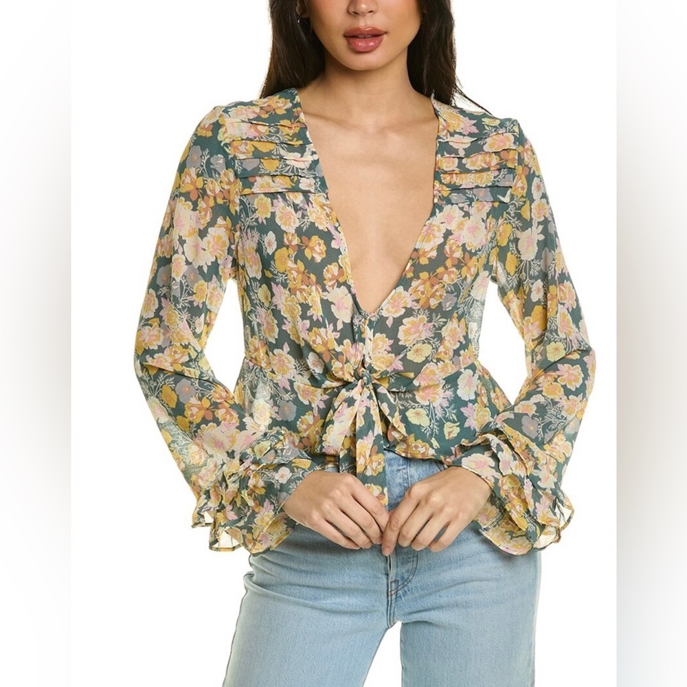 NWT. $98R Free People Maybel Blouse Happy Combo - Picture 6 of 12